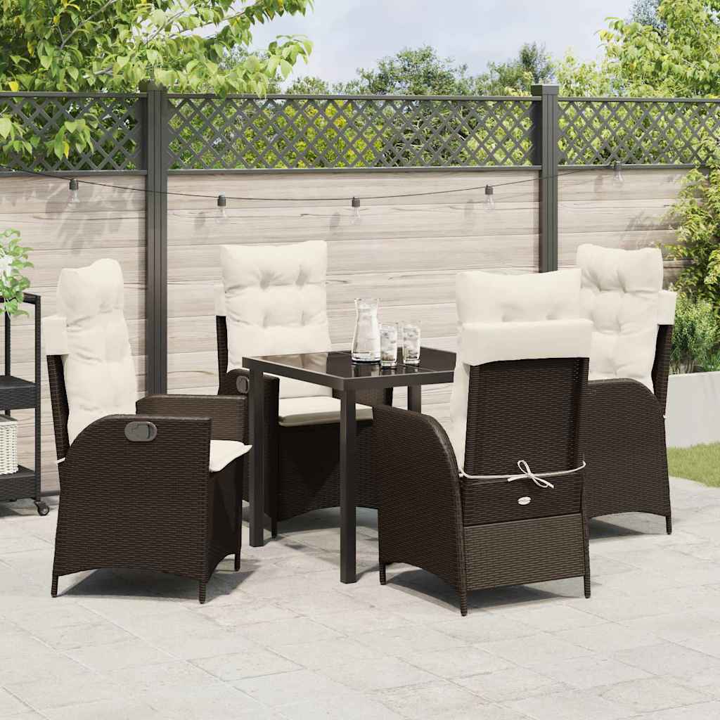 vidaXL Garten Essgruppe mit Kissen 3 pcs Schwarz Poly-Rattan