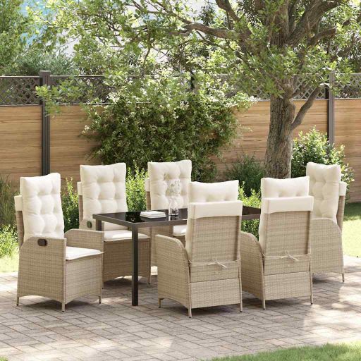 vidaXL Garten Essgruppe mit Kissen 3 pcs Schwarz Poly-Rattan