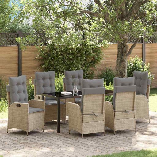 vidaXL Garten Essgruppe mit Kissen 3 pcs Schwarz Poly-Rattan