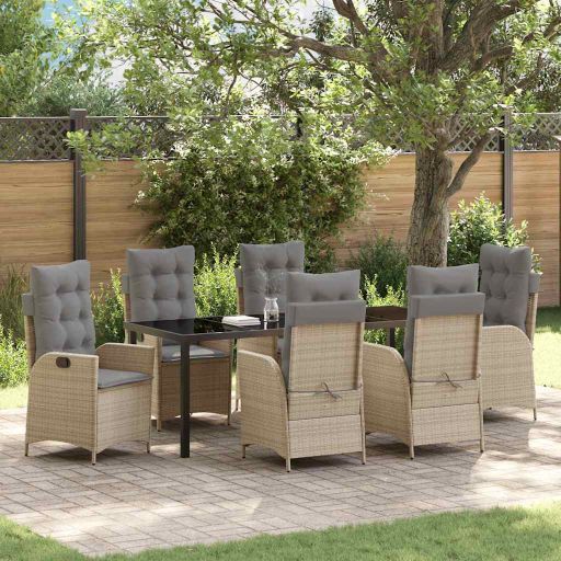 vidaXL Garten Essgruppe mit Kissen 3 pcs Schwarz Poly-Rattan