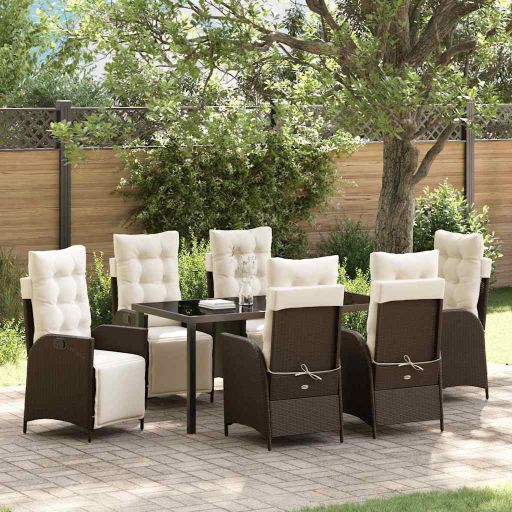 vidaXL Garten Essgruppe mit Kissen 3 pcs Schwarz Poly-Rattan