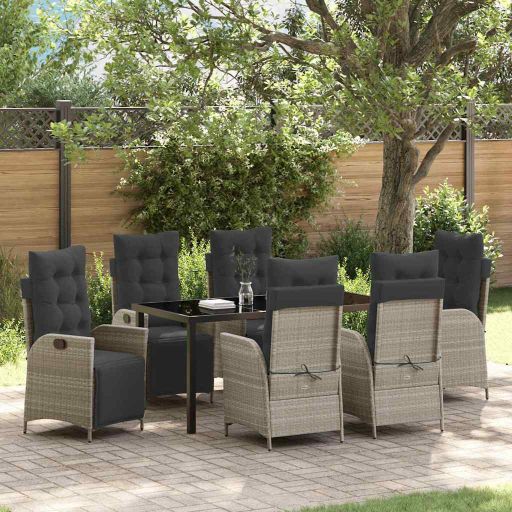 vidaXL Garten Essgruppe mit Kissen 3 pcs Schwarz Poly-Rattan