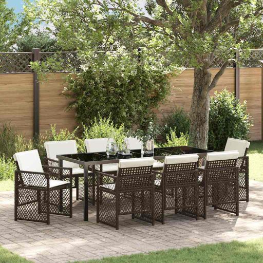 vidaXL Garten Essgruppe 5 pcs Schwarz Poly-Rattan