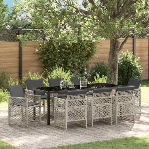vidaXL Garten Essgruppe 5 pcs Schwarz Poly-Rattan