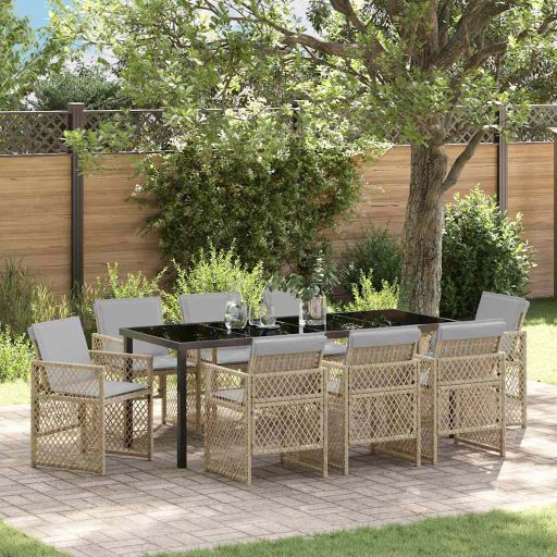 vidaXL Garten Essgruppe 5 pcs Schwarz Poly-Rattan