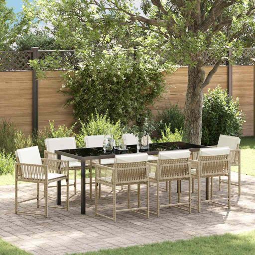 vidaXL Garten Essgruppe 5 pcs Schwarz Poly-Rattan