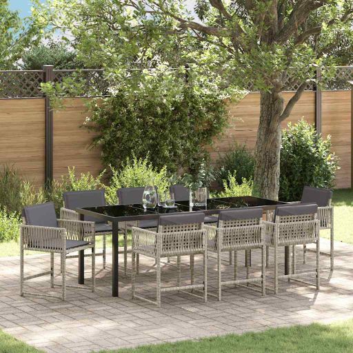 vidaXL Garten Essgruppe 5 pcs Schwarz Poly-Rattan