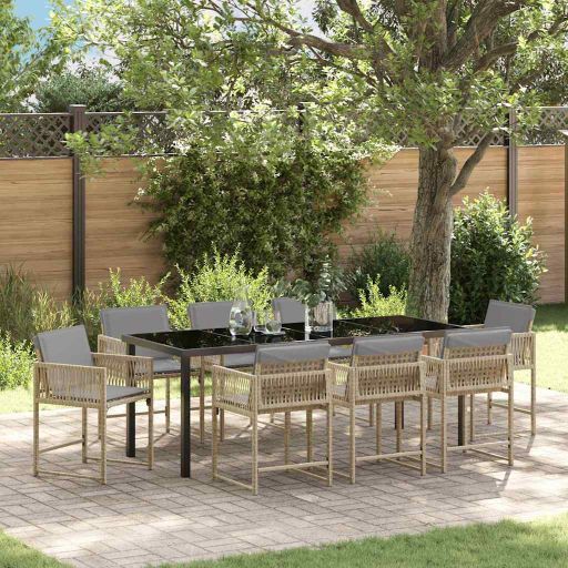 vidaXL Garten Essgruppe 5 pcs Schwarz Poly-Rattan