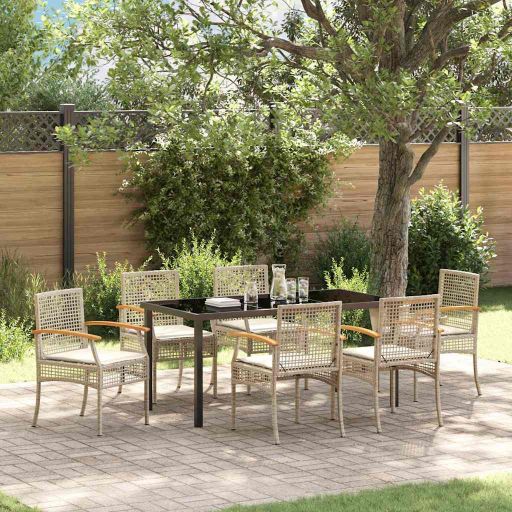 vidaXL Garten Essgruppe 3 pcs Schwarz Poly-Rattan