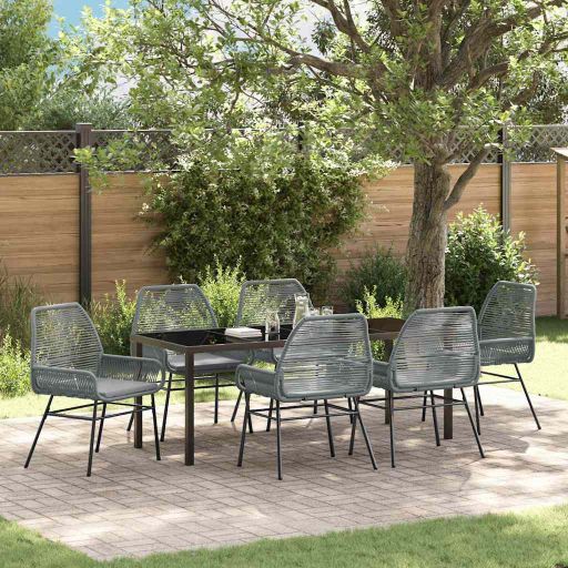 vidaXL Garten Essgruppe mit Kissen 3 pcs Schwarz Poly-Rattan