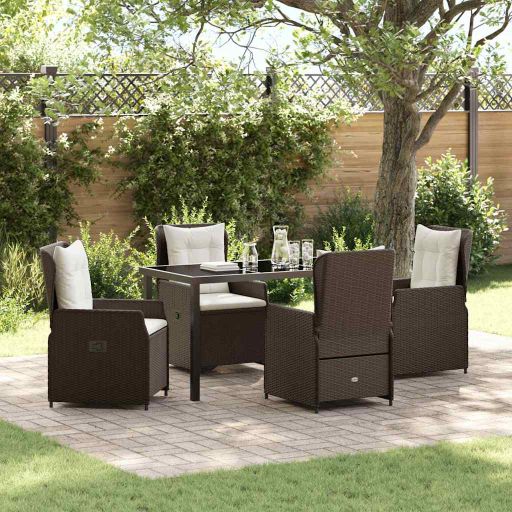 vidaXL Garten Essgruppe 3 pcs Schwarz Poly-Rattan