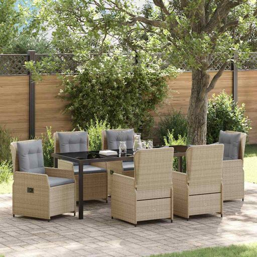 vidaXL Garten Essgruppe 3 pcs Schwarz Poly-Rattan