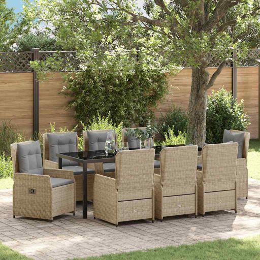 vidaXL Garten Essgruppe 3 pcs Schwarz Poly-Rattan