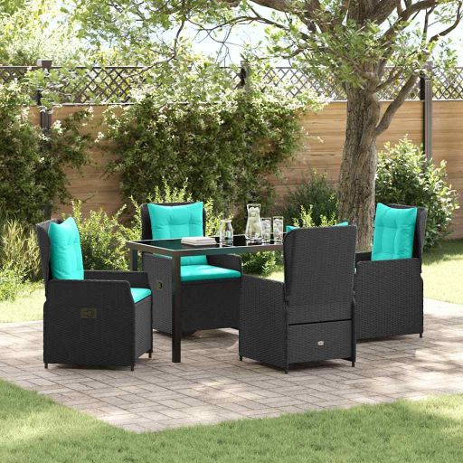 vidaXL Garten Essgruppe 3 pcs Braun Poly Rattan