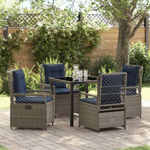 vidaXL Garten Essgruppe 3 pcs Braun Poly-Rattan