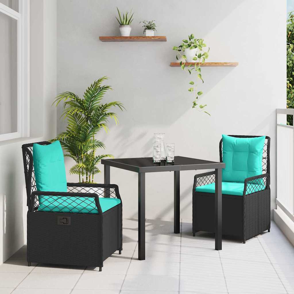 vidaXL Garten Essgruppe 3 pcs Braun Poly-Rattan