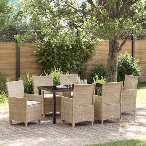 vidaXL Garten Essgruppe 3 pcs Schwarz Poly-Rattan