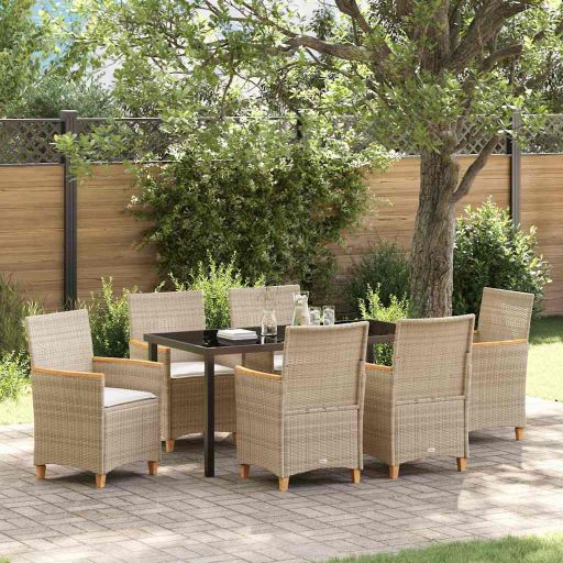 vidaXL Garten Essgruppe 3 pcs Schwarz Poly-Rattan
