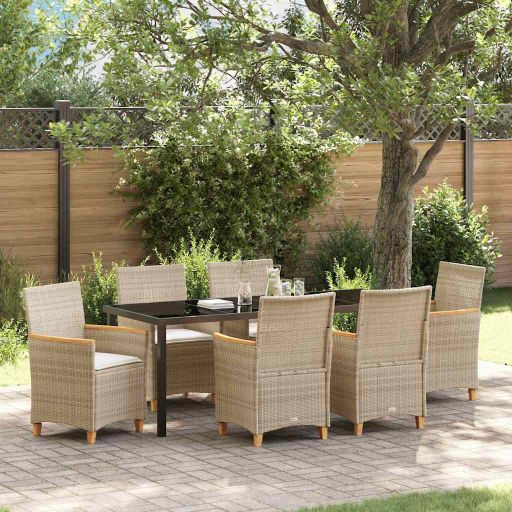 vidaXL Garten Essgruppe 3 pcs Schwarz Poly-Rattan