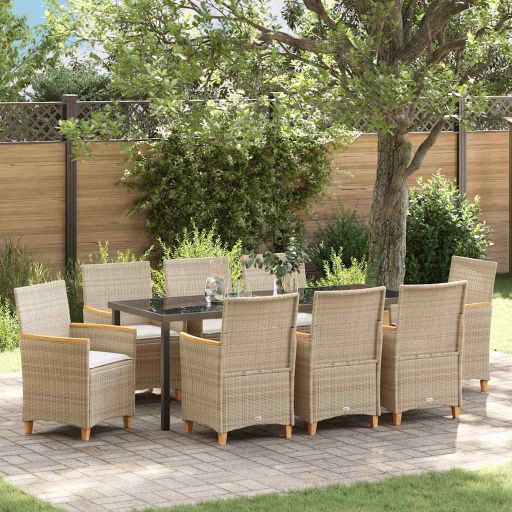 vidaXL Garten Essgruppe 3 pcs Schwarz Poly-Rattan