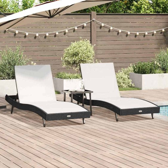 vidaXL Sonnenliege 3 pcs Braun 197 x 70 x 82 cm Poly-Rattan