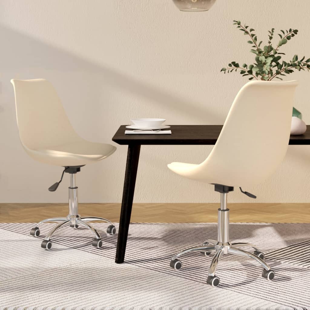 Esszimmerstühle 4 Stk. Drehbar Creme Stoff