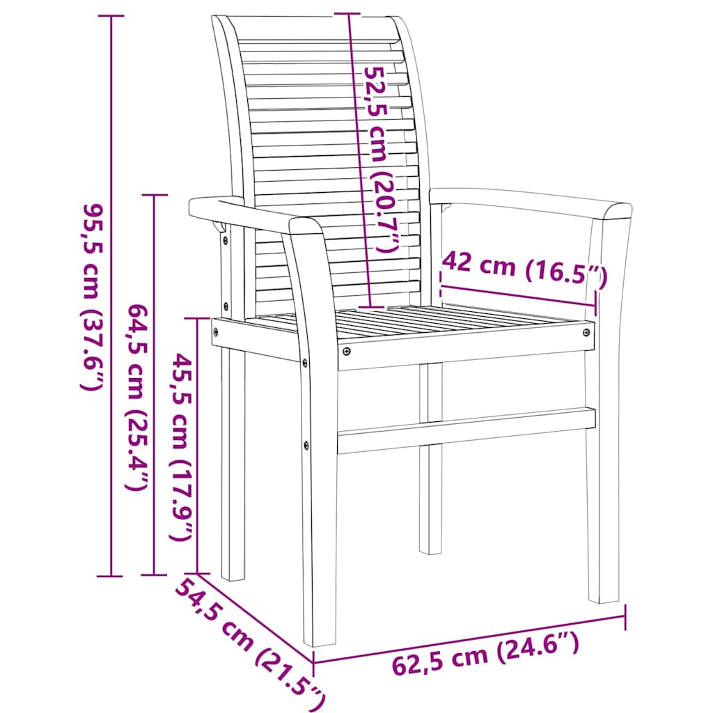 vidaXL Garten Essgruppe 5 pcs Braun Massivholz Teak