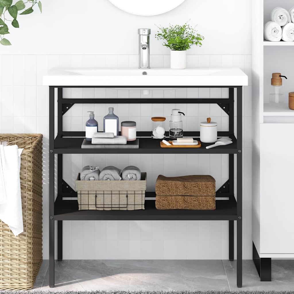 vidaXL Badezimmer Waschtischgestell Weiß 40x38x83 cm Eisen