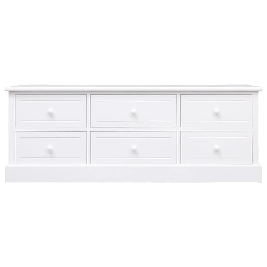 vidaXL TV-Schrank Weiß 108x30x40 cm Massivholz Paulownia