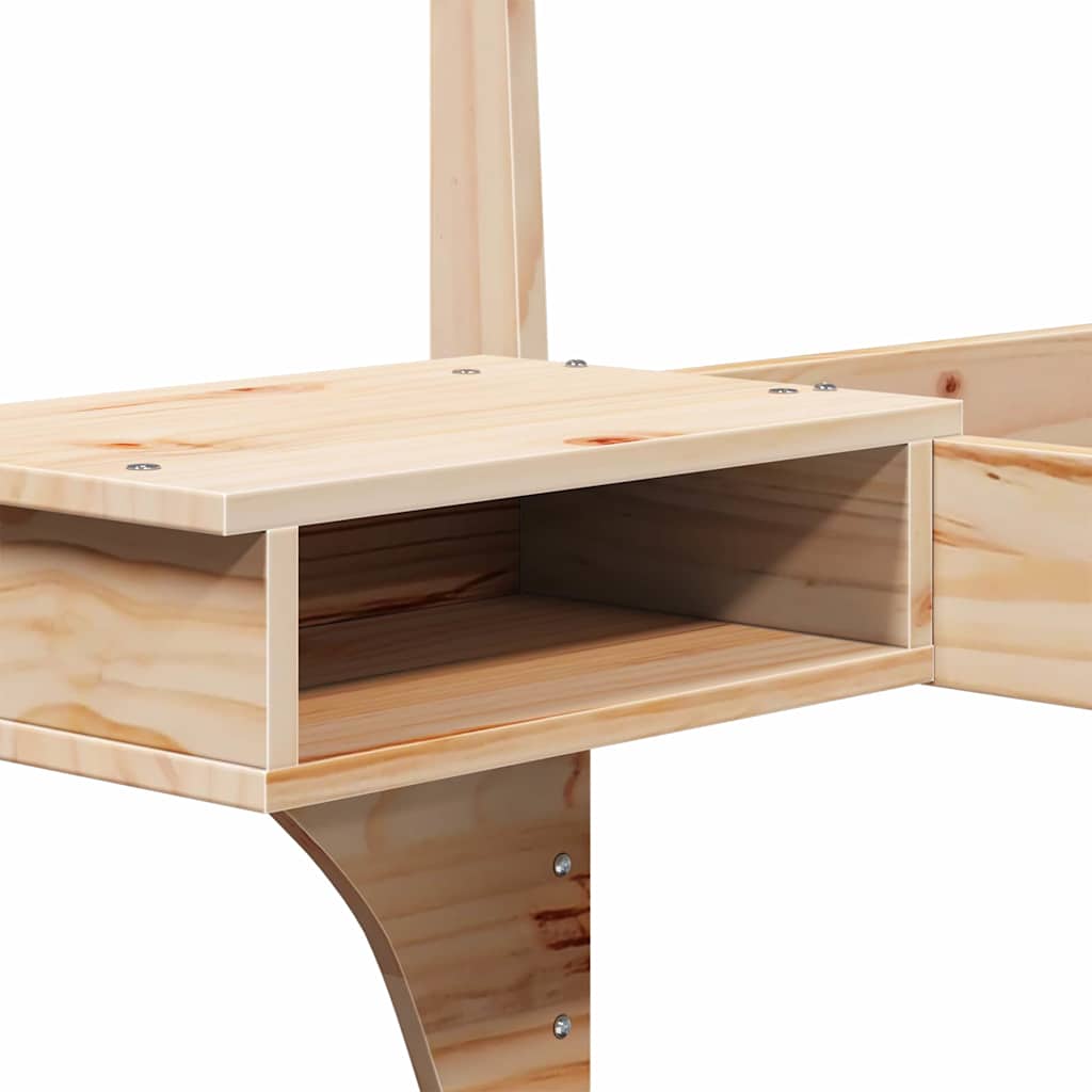 vidaXL Bettrahmen mit Kopfteil Braun 200 x 200 cm Massives Kiefernholz