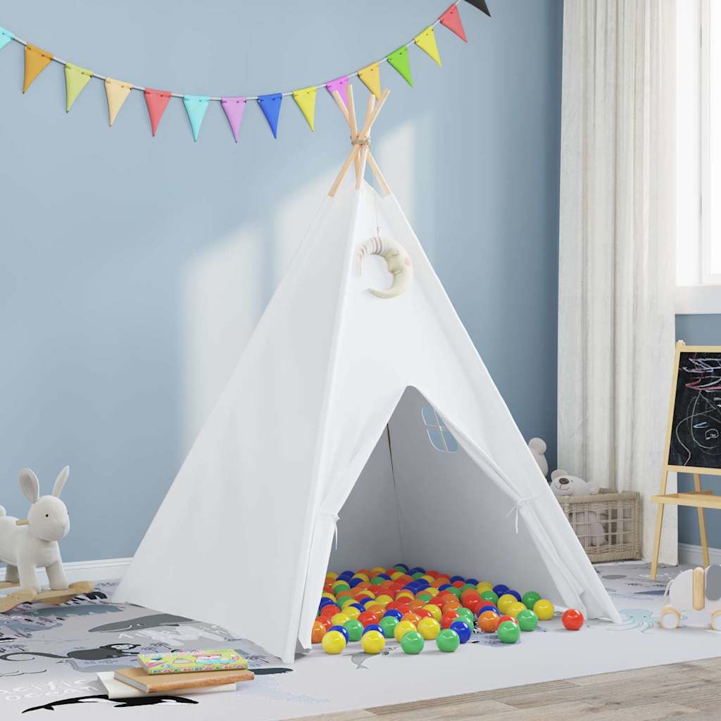 vidaXL Teepee Zelt Weiß 120 x 120 x 150 cm Stoff und Plastik