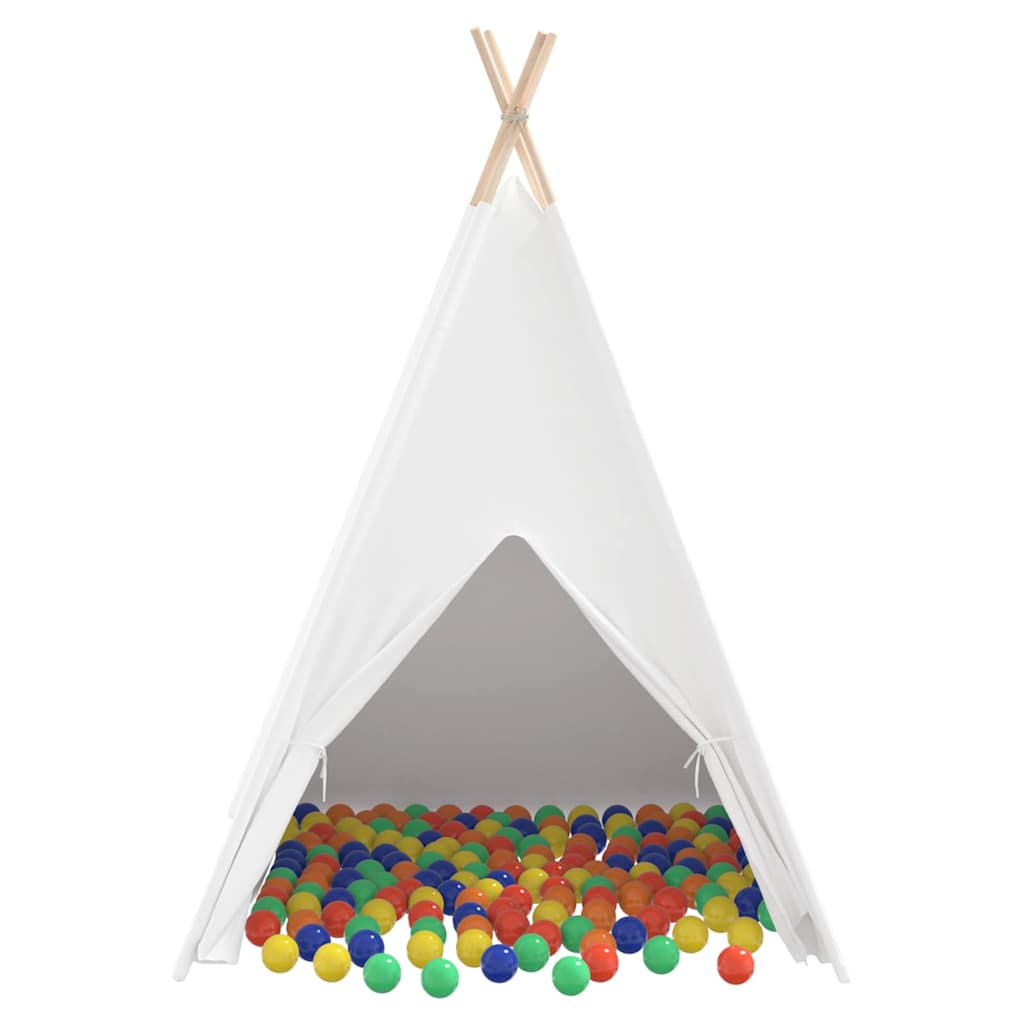 vidaXL Teepee Zelt Weiß 120 x 120 x 150 cm Stoff und Plastik