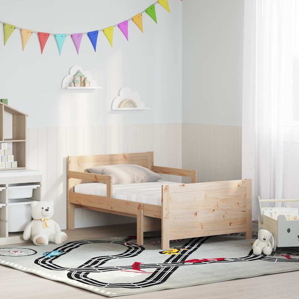 vidaXL Bettrahmen mit Matratze Braun 80 x 200 cm Massives Kiefernholz