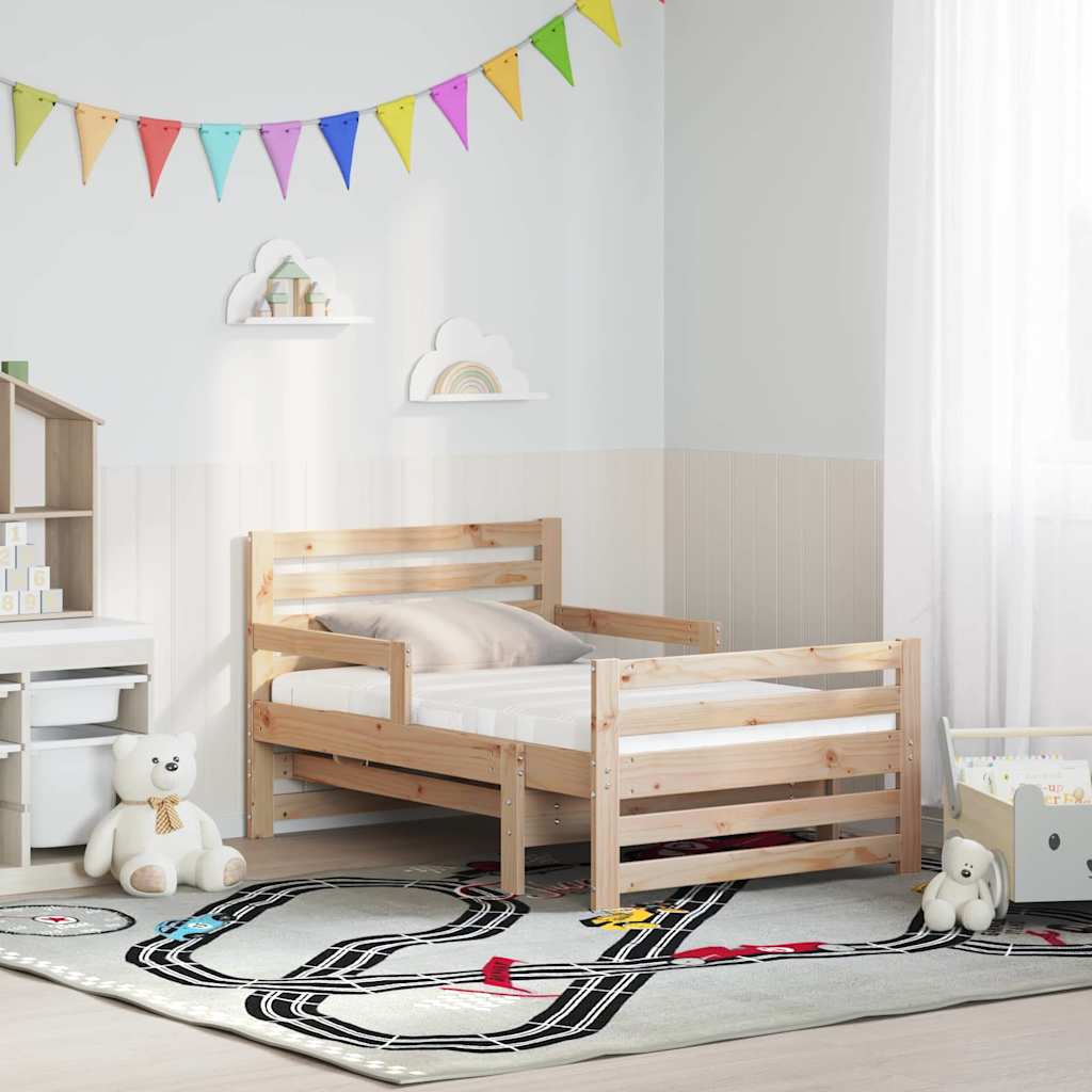 vidaXL Bettrahmen mit Matratze Braun 80 x 200 cm Massives Kiefernholz