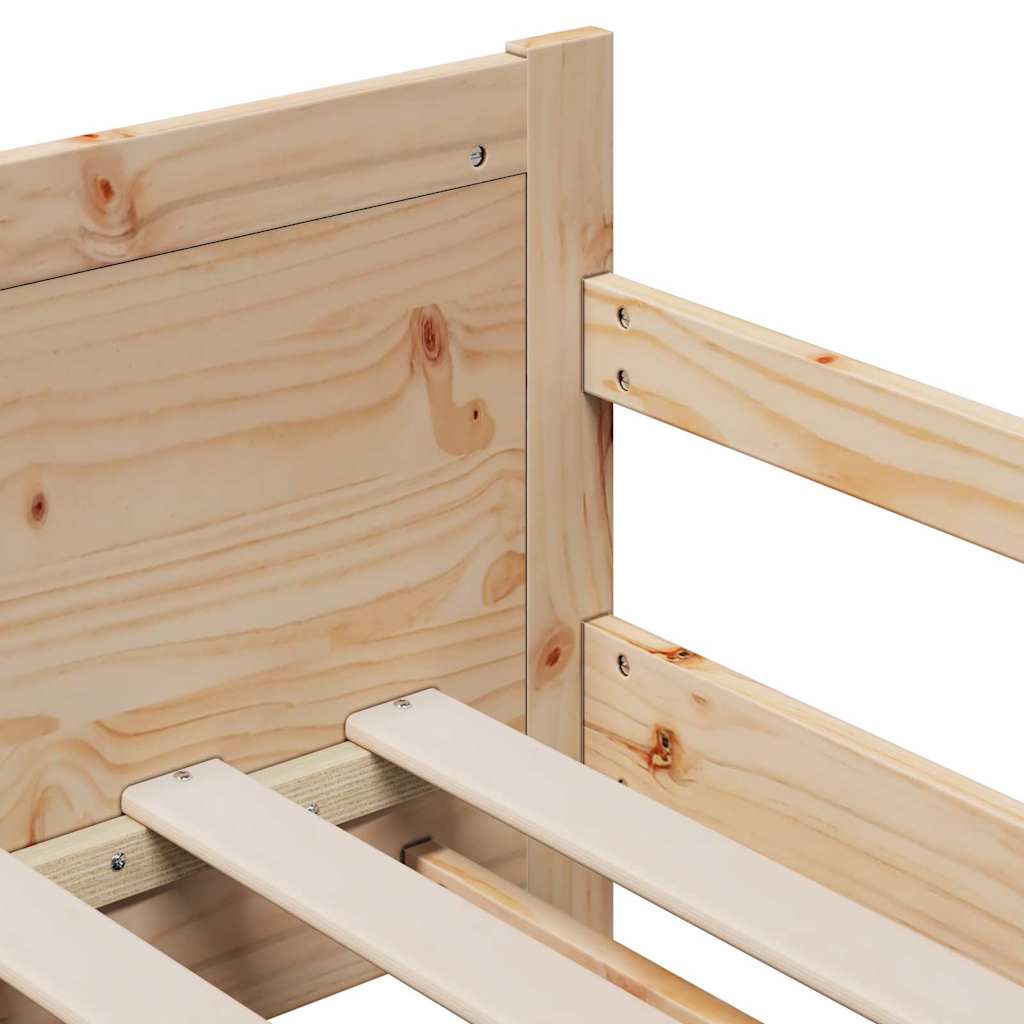 vidaXL Bettrahmen mit Matratze Braun 80 x 200 cm Massives Kiefernholz