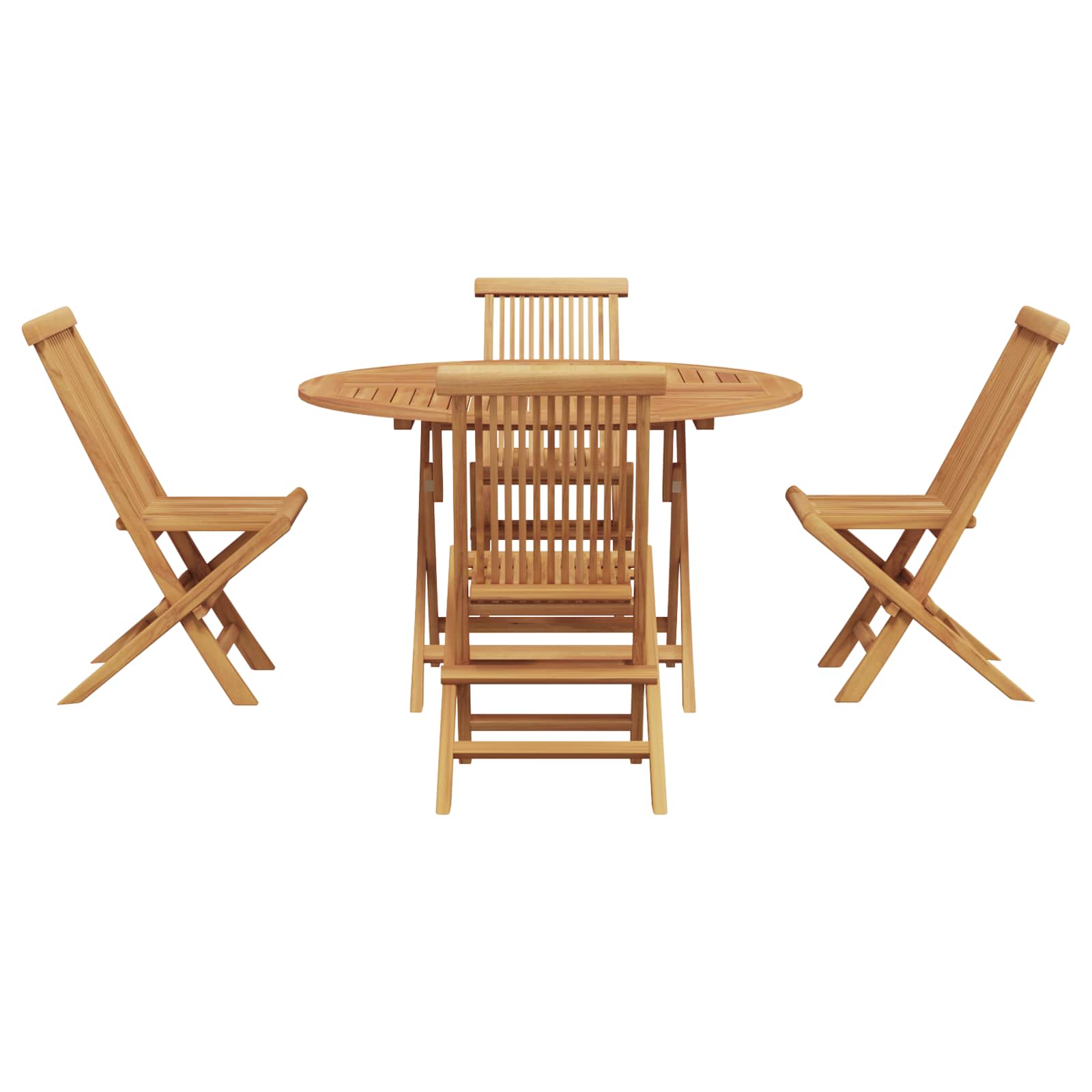vidaXL Garten Essgruppe 5 pcs Braun Massivholz Teak