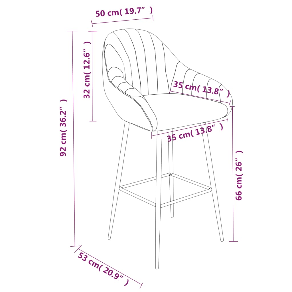 vidaXL Barhocker 2 Stk. Hellbraun Kunstleder