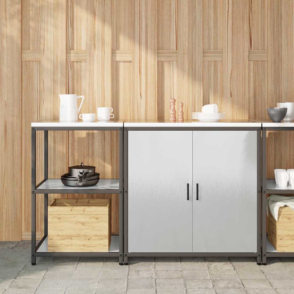 vidaXL Aufbewahrungsset für die Küche mit Regal mit Tür 2 pcs Schwarz