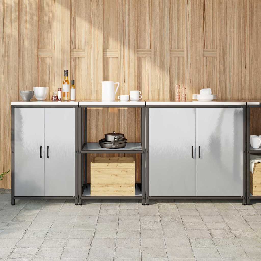 vidaXL Aufbewahrungsset für die Küche mit Regal 3 pcs Schwarz Stahl