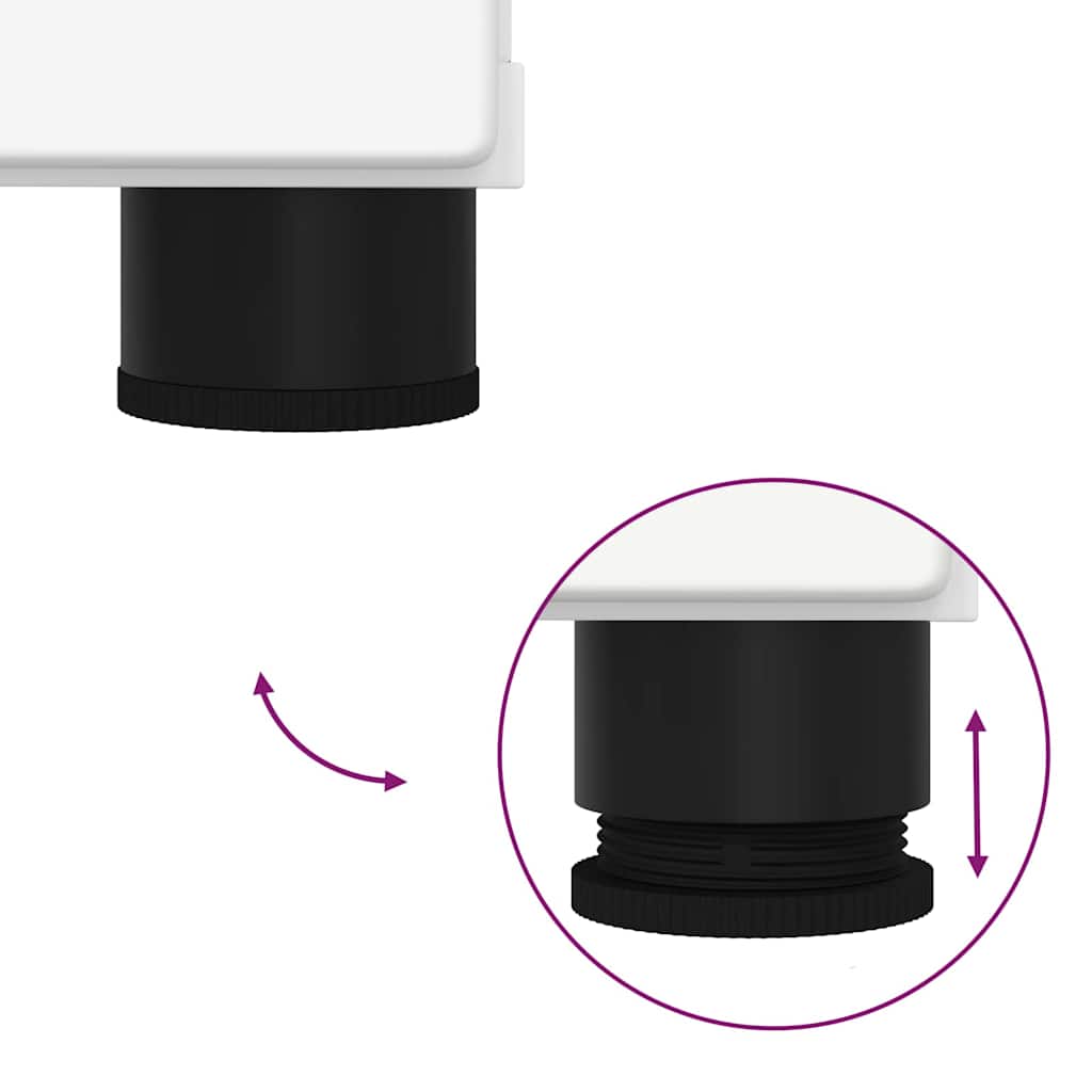 vidaXL Badezimmermöbel-Set mit Regal 2 pcs Weiß Sperrholz und Metall