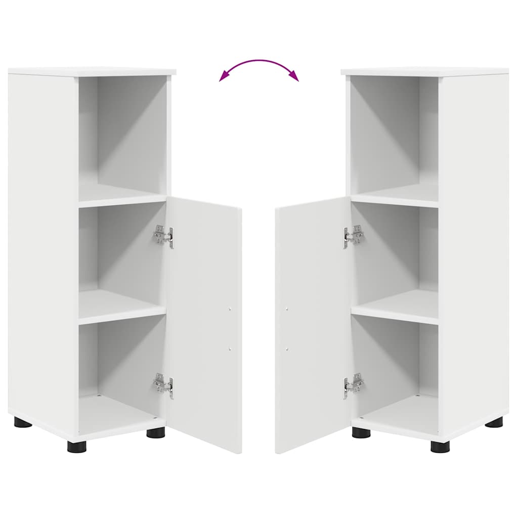 vidaXL Badezimmermöbel-Set mit Regal 4 pcs Weiß Sperrholz und Metall