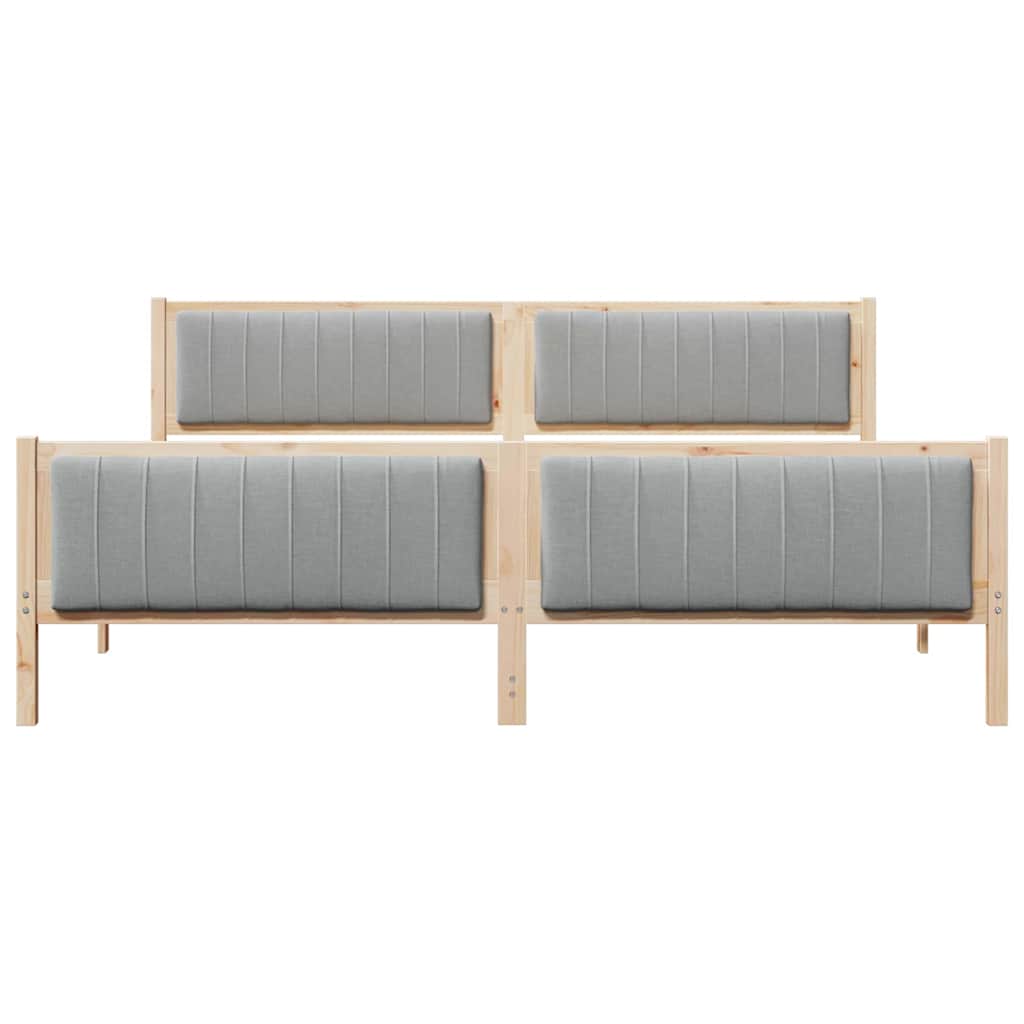 vidaXL Bettgestell Braun und hellgrau 200 x 200 cm Massivholz Kiefer