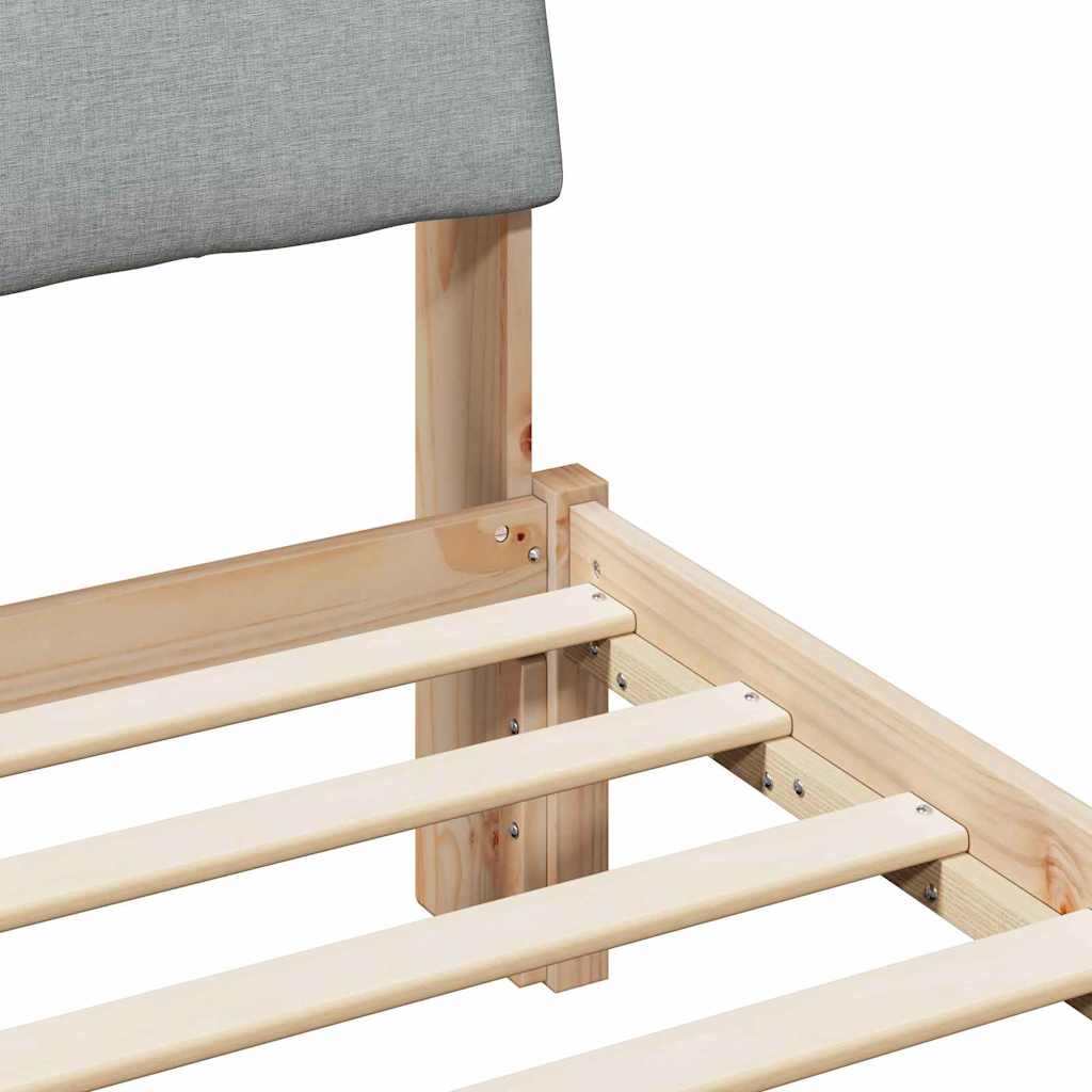 vidaXL Bettgestell Braun und hellgrau 200 x 200 cm Massivholz Kiefer