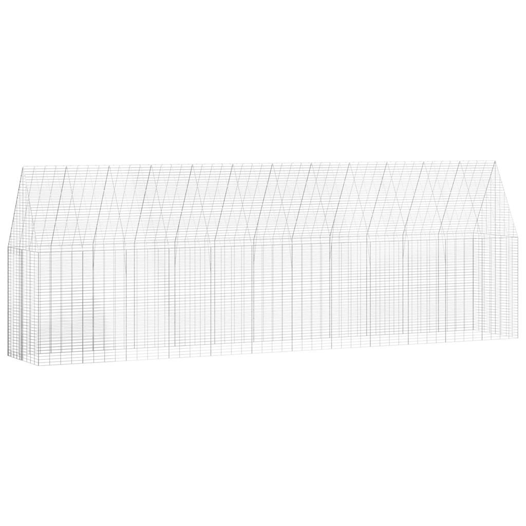 vidaXL Hühnerkäfig 2 pcs Silber 600 x 100 x 210 cm Verzinkter Stahl