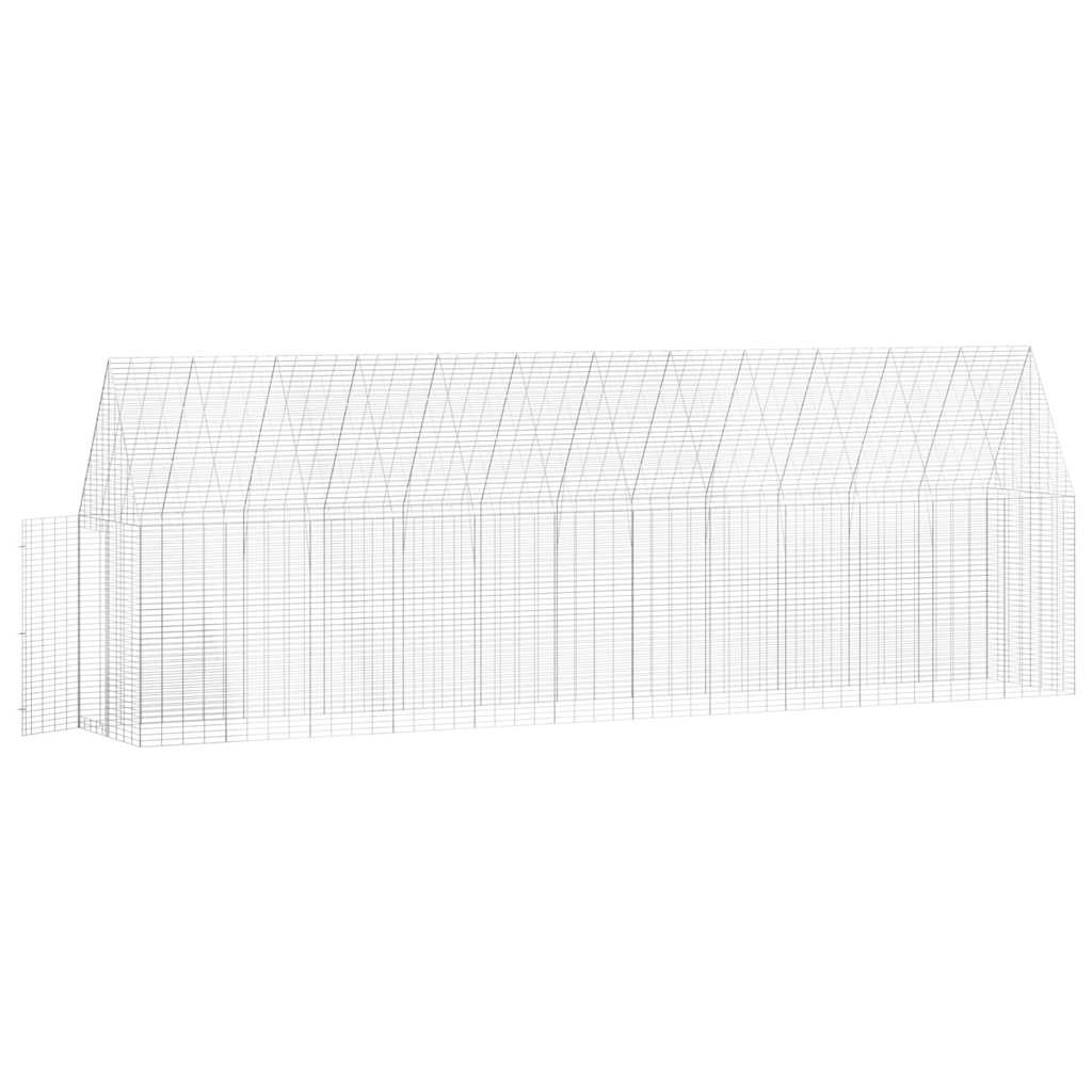 vidaXL Hühnerkäfig 2 pcs Silber 600 x 100 x 210 cm Verzinkter Stahl