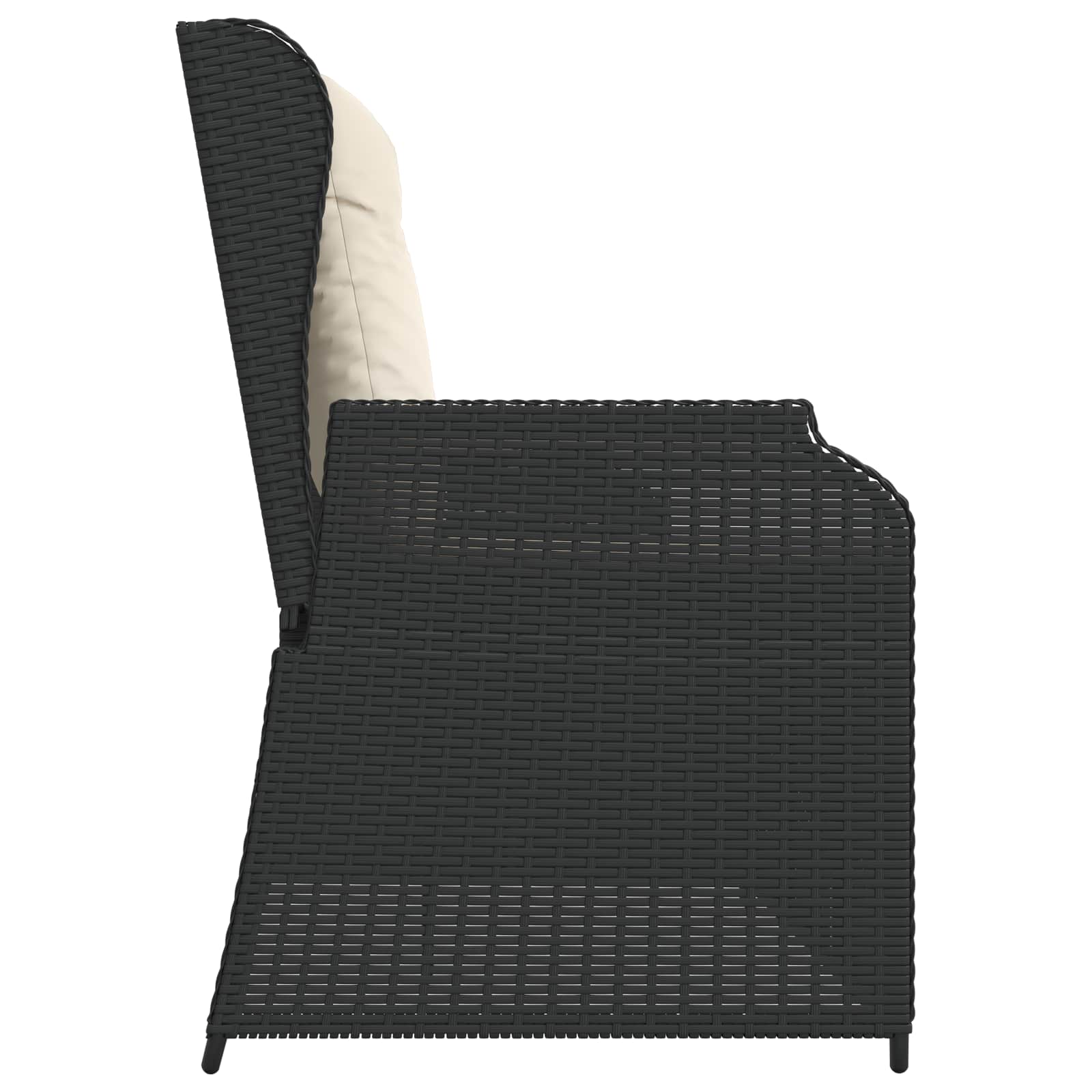 vidaXL Gartenbank Schwarz Poly-Rattan