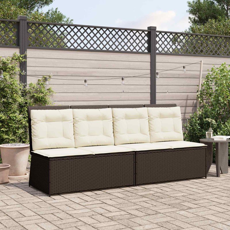 vidaXL Gartenbank Schwarz Poly-Rattan