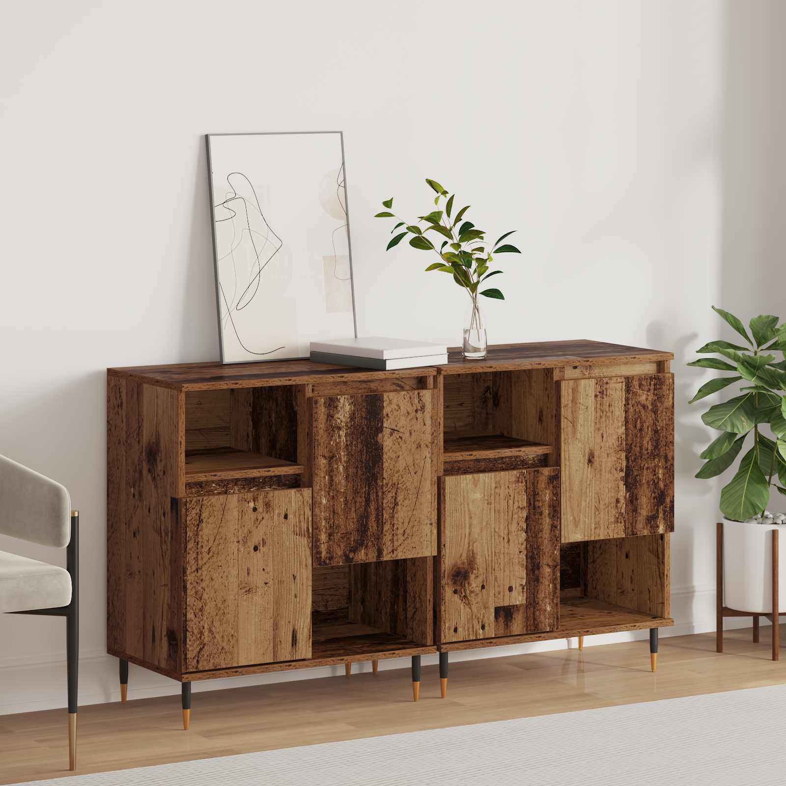 Sideboards 2 Stk. Sonoma-Eiche Holzwerkstoff