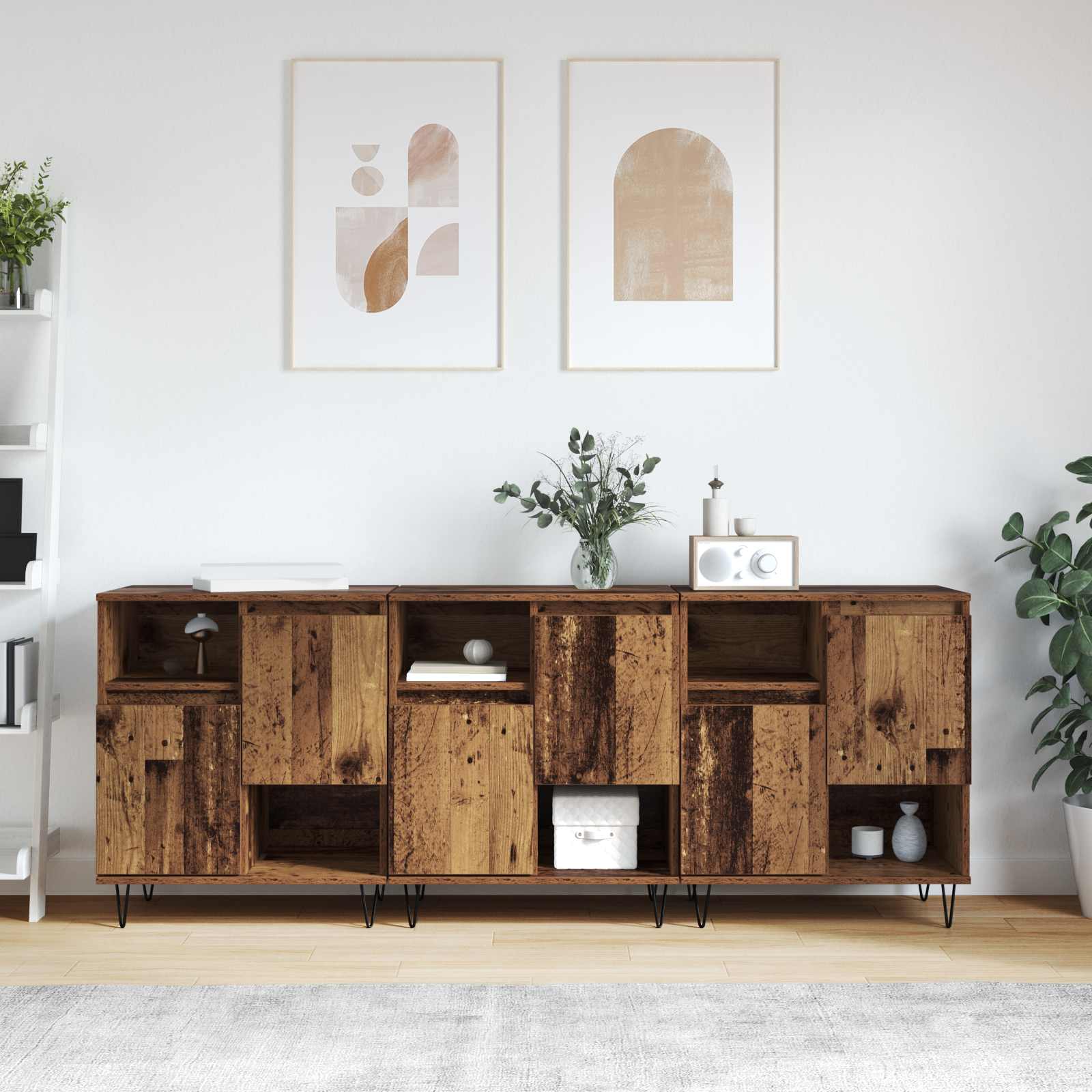 Sideboards 2 Stk. Weiß Holzwerkstoff