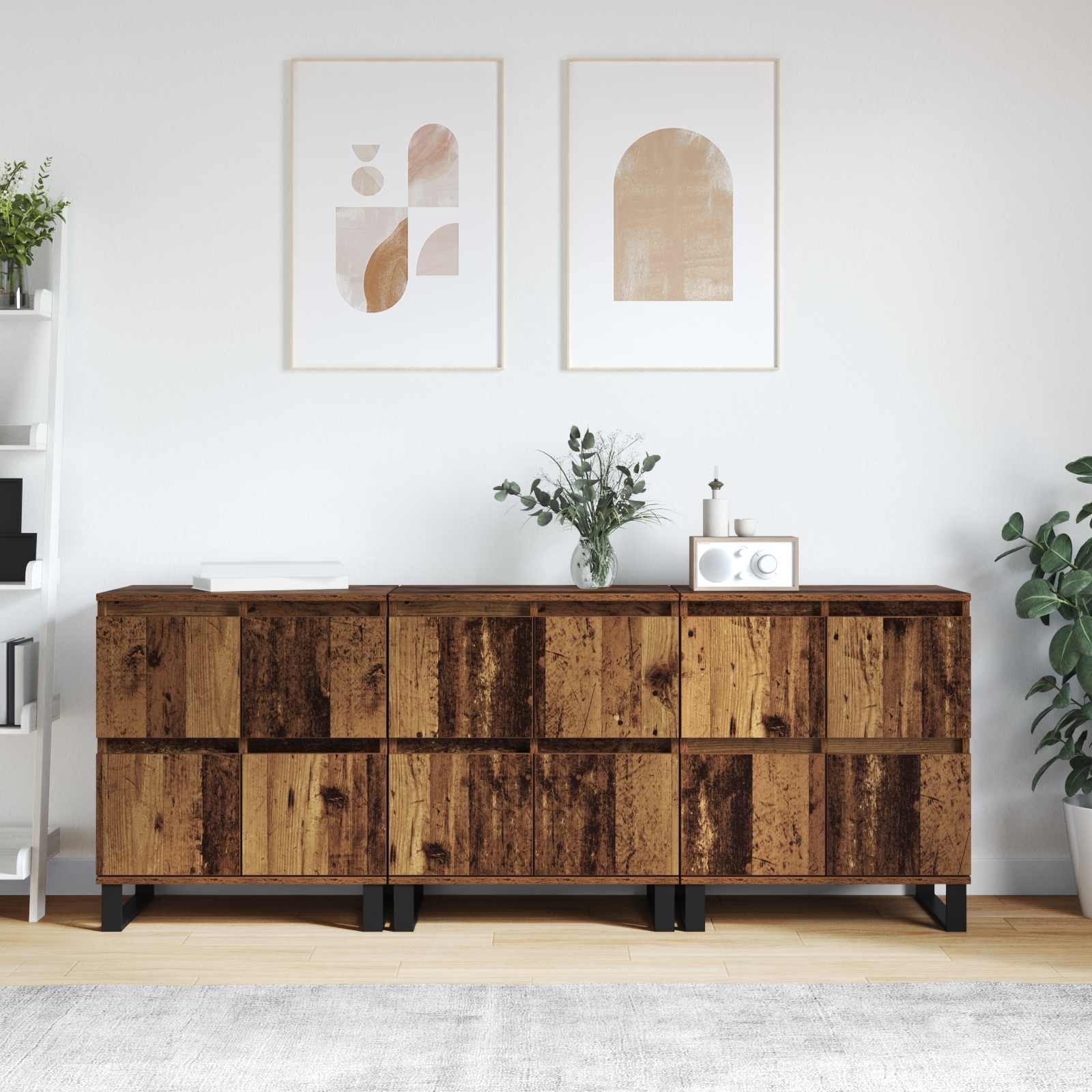 Sideboards 2 Stk. Weiß Holzwerkstoff